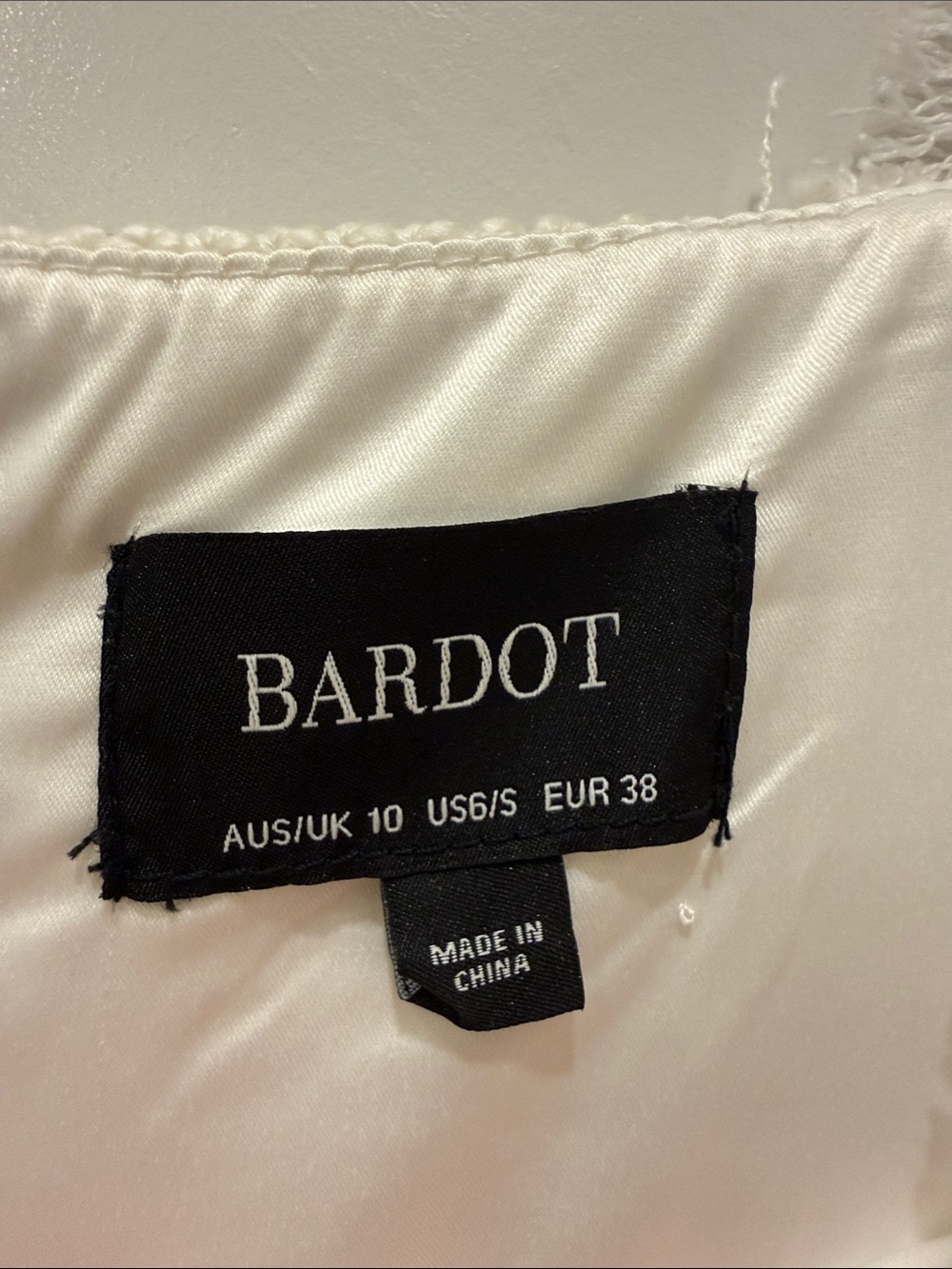 Bardot Melania Boucle Mini Dress in Ivory/White and Gold Trim - Picture 2 of 11